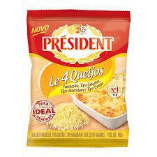 QUEIJO RALADO PRESIDENT LE 4 QUEIJOS PCT 100GR 