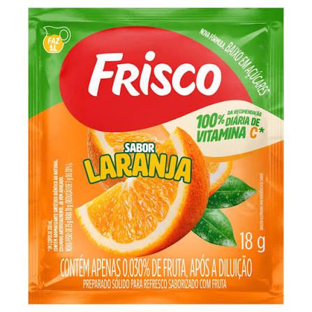 REFRESCO EM PO FRISCO PCT 018GR LARANJA