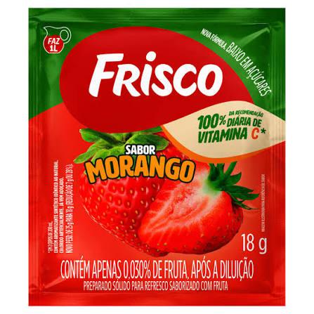REFRESCO EM PO FRISCO PCT 018GR MORANGO