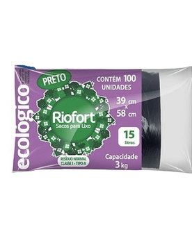 SACO LIXO AZUL 015 LT RIOFORT BOB 100UN 
