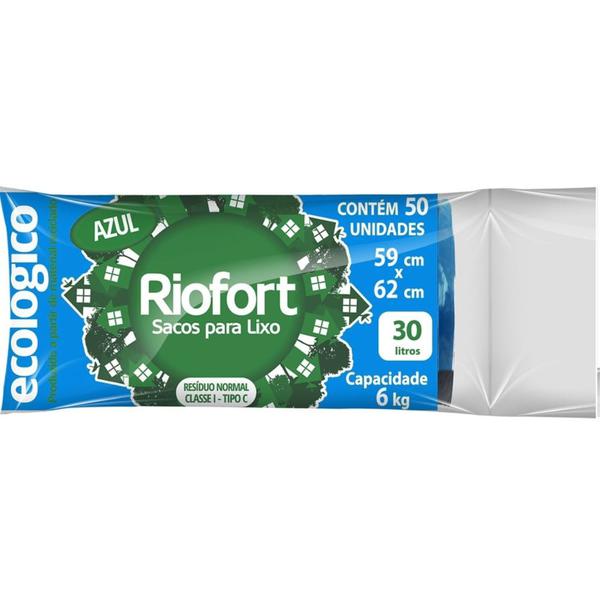 SACO LIXO AZUL 030 LT RIOFORT BOB 50UN 