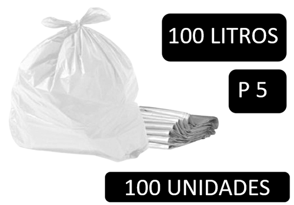 SACO LIXO BRANCO 100LT P5 PCT 100UN 
