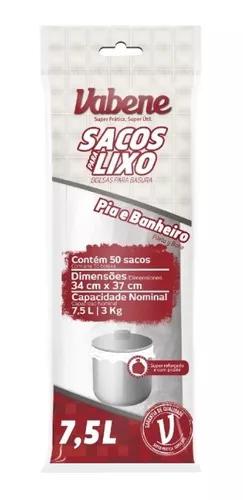 SACO LIXO BRANCO BANHEIRO VABENE PCT 50UN 
