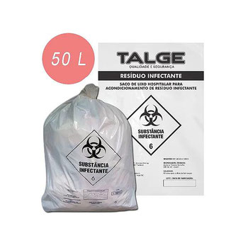 SACO LIXO INFECTANTE TALGE 50LT PCT 100UN 