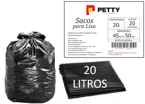 SACO LIXO PRETO 020LT PETTY PCT 20UN 