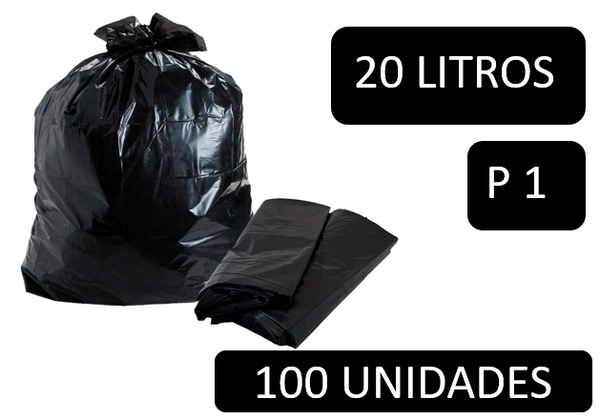 SACO LIXO PRETO 020LT P1 PCT 100UN 