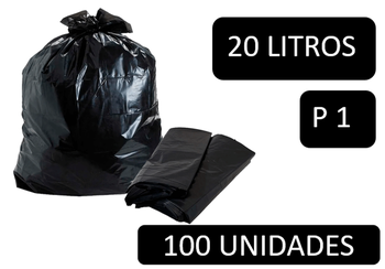 SACO LIXO PRETO 020LT STIP P1 PCT 100UN 