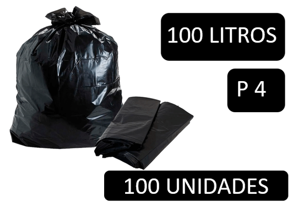 SACO LIXO PRETO 100LT P4 PCT 100UN 