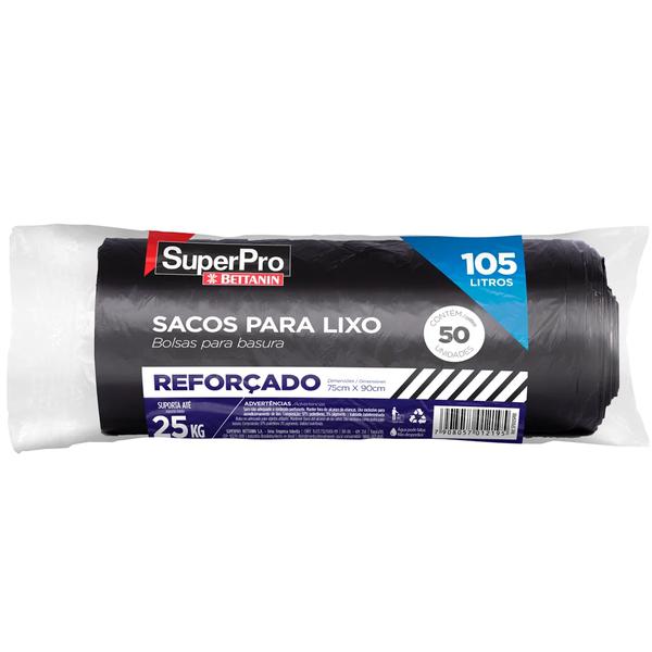 SACO LIXO PRETO 105LT BETTANIN BOB 50UN 