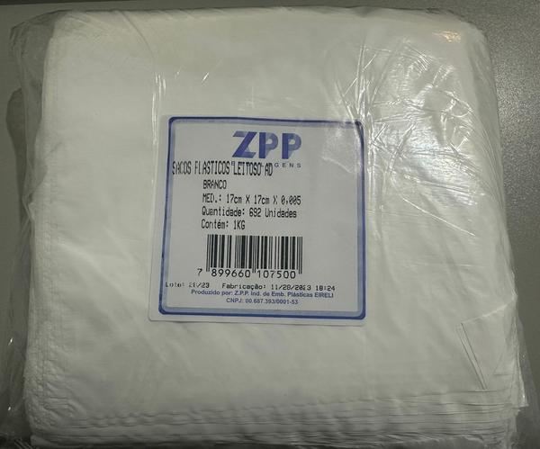 SACO PLASTICO PARA LANCHE LEITOSO 17X17 PCT 1KG 