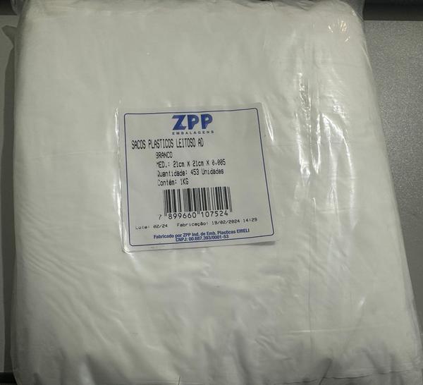 SACO PLASTICO PARA LANCHE LEITOSO 21X21 PCT 1KG 