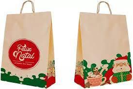 SACOLA DE PAPEL PLUMA NATAL GRANDE PCT 10UN 