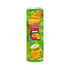 SALGADINHO RUFFLES TUBO 100GR SOUR CREAM E CEBOLA