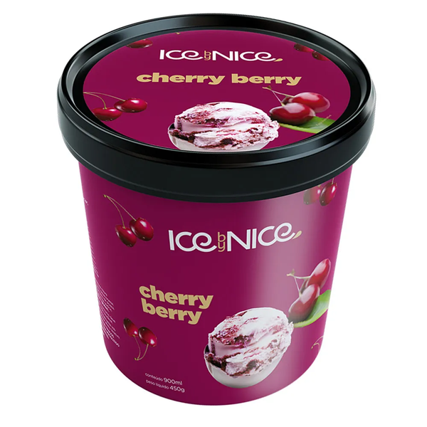 SORVETE ICE BY NICE PT 900ML CHERRY BERRY 