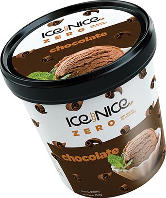 SORVETE ICE BY NICE PT 900ML CHOCOLATE ZERO 