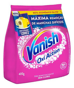 TIRA MANCHAS EM PO VANISH OXI ACTION PCT 400GR ROUPAS COLORIDAS