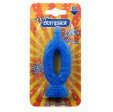 VELA ANIVERSARIO BOMPACK NUMERO 0 AZUL