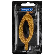 VELA ANIVERSARIO BOMPACK NUMERO 0 DOURADO