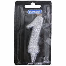 VELA ANIVERSARIO BOMPACK NUMERO 1 PRATA