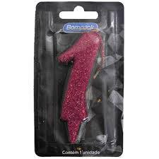 VELA ANIVERSARIO BOMPACK NUMERO 1 ROSA