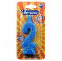 VELA ANIVERSARIO BOMPACK NUMERO 2 AZUL