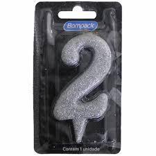 VELA ANIVERSARIO BOMPACK NUMERO 2 PRATA