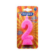 VELA ANIVERSARIO BOMPACK NUMERO 2 ROSA