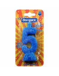 VELA ANIVERSARIO BOMPACK NUMERO 3 AZUL