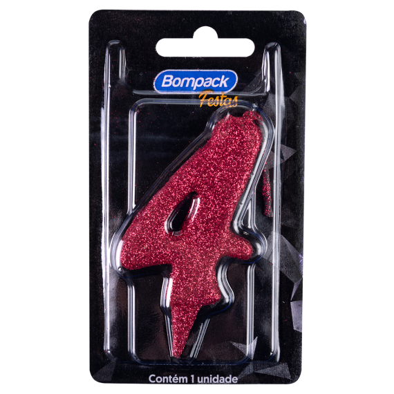 VELA ANIVERSARIO BOMPACK NUMERO 4 ROSA