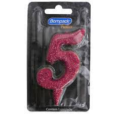 VELA ANIVERSARIO BOMPACK NUMERO 5 ROSA