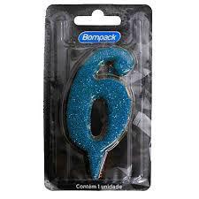 VELA ANIVERSARIO BOMPACK NUMERO 6 AZUL