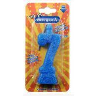 VELA ANIVERSARIO BOMPACK NUMERO 7 AZUL