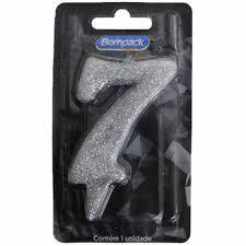 VELA ANIVERSARIO BOMPACK NUMERO 7 PRATA