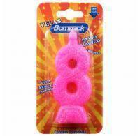 VELA ANIVERSARIO BOMPACK NUMERO 8 ROSA