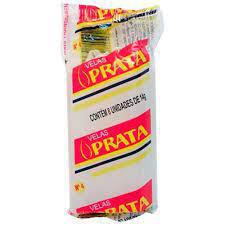 VELA DE CERA PRATA N04 BRANCA PCT 8UN 