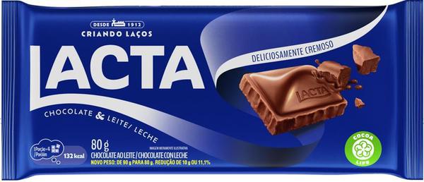 BAR CHOC LACTA 80G AO LEITE