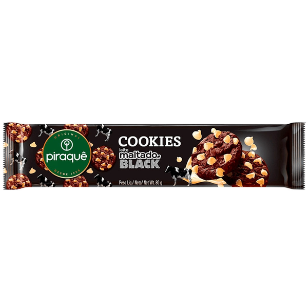 BISCOITO PIRAQUE COOKIE MALTADO BLACK 80G