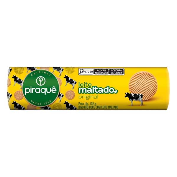 BISCOITO PIRAQUE LEITE MALTADO 132G