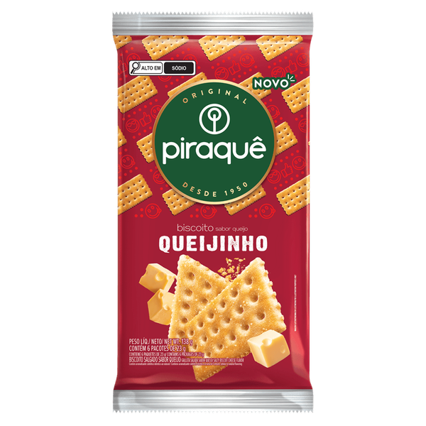 BISCOITO PIRAQUE SALGADO QUEIJINHO 138G
