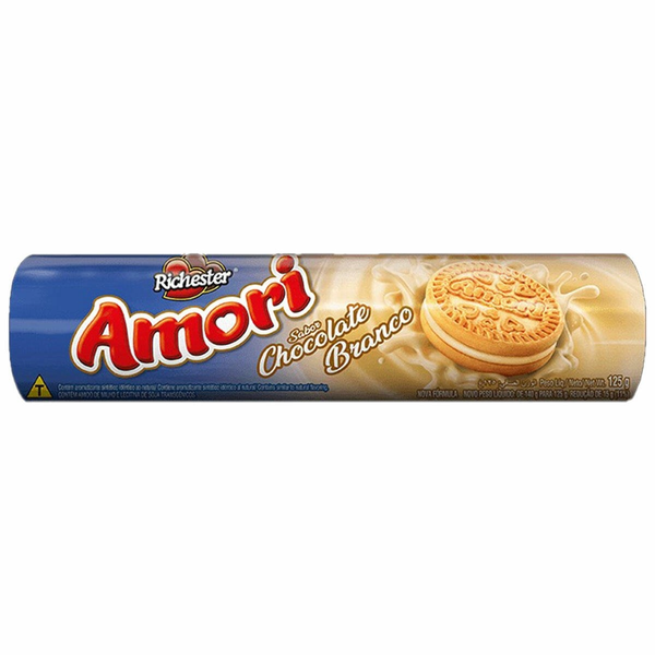 BISCOITO RECHEADO AMORI 125G CHOC BRANCO