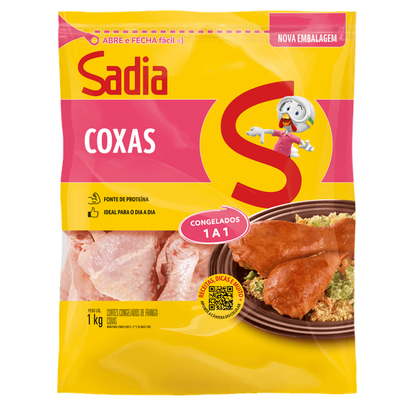 COXA DE FRANGO CONG SADIA ZIP 1KG