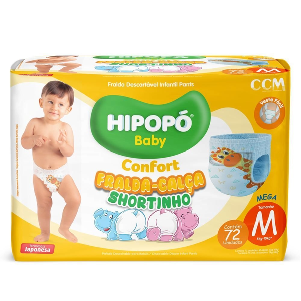 FRALDA HIPOPO BABY SHORT MEGA M PC 72UN