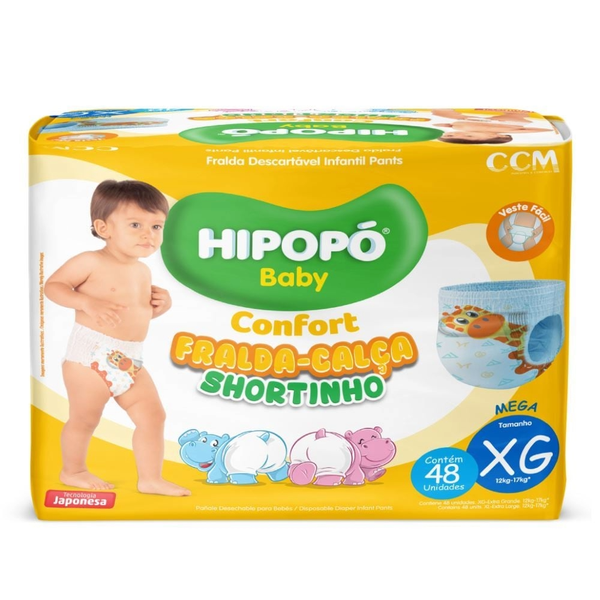 FRALDA HIPOPO BABY SHORT MEGA XG 48UN