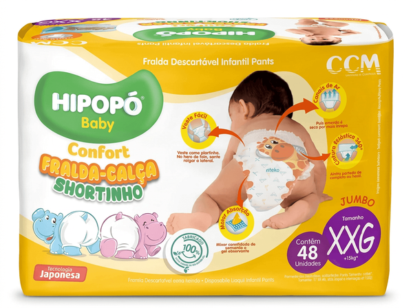 FRALDA HIPOPO BABY SHORT MEGA XXG C/48