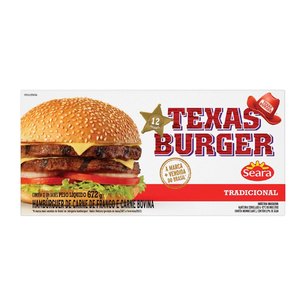 HAMBURGUER TEXAS SEARA CX 672G