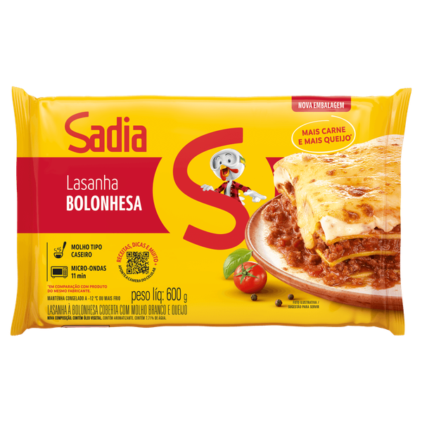 LASANHA SADIA 600G BOLONHESA