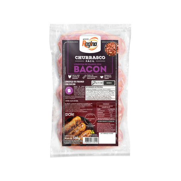 LINGUICA REGINA 500G FRANGO C/BACON