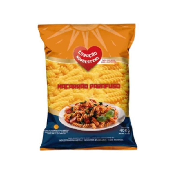 MACARRAO CORACAO NORDESTINO 400G PARAFUSO