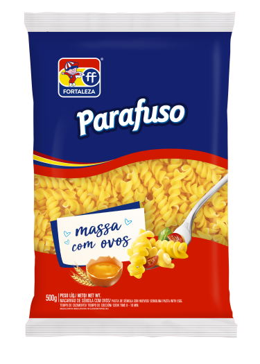 MACARRAO FORTALEZA C/OVOS PARAFUSO 500G
