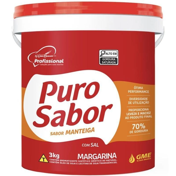MARGARINA PURO SABOR 3KG C/SAL